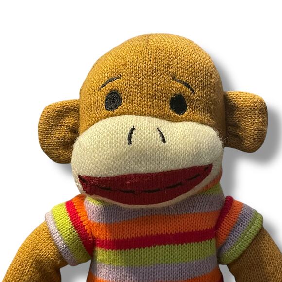 Dan Dee Plush Sock Monkey Stuffed Animal Shower Stripe Nursery Shower Gift 19" - Picture 4 of 14